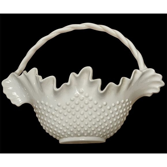 Burwood Other - Vtg Burwood 2673 Plastic White Hobnail hanging wall pocket basket Mid Century
